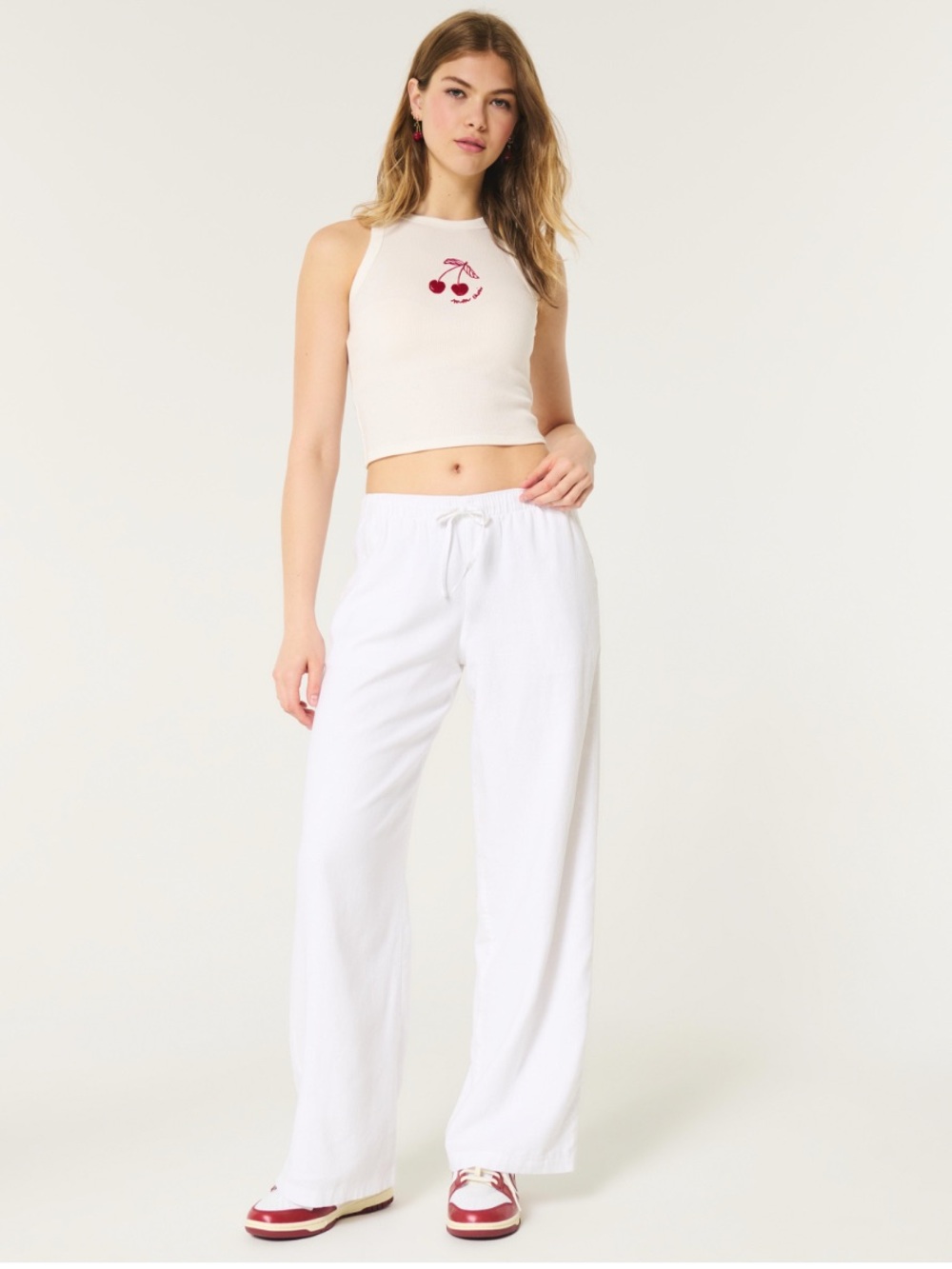 Hollister Wide Leg Linen Blend Pants